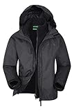 Mountain Warehouse Fell 3-in-1-Kinderjacke - Wasserfeste Triclimate-Jacke, abnehmbare Innenjacke, verstaubar, Seitentaschen - Zum Spazieren & Wandern, Winter Schwarz 128 (7-8 Jahre)