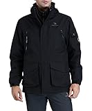 CAMEL CROWN wasserdichte Winterjacke Herren Wanderjacke 3 in 1 Funktionsjacke Warme Outdoorjacke mit Kapuze