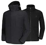 CAMEL Herren Outdoorjacke wasserdichte Skijacke Winddichte Regenjacke mit Fleece Warme 3 in 1 Ski-Jacken Und Hardshelljacken Winterjacke für Herren Funktionsjacke Allwetterjacke Freizeitjacke