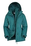 Mountain Warehouse Fell Wasserabweisende 3 in 1 Damen Winterjacke, warme Fleecejacke, Regenjacke, Damenjacke, Funktionsjacke, Allwetterjacke, Übergangsjacke Grün 46 DE (48 EU)