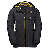 Jack Wolfskin B ICELAND 3IN1 JKT, wasser- und winddichte Outdoor Jacke, Winterjacke für Jungen mit warmer Fleece-Innenjacke, robuste Regenjacke für Jungen mit Reflektoren,phantom,152